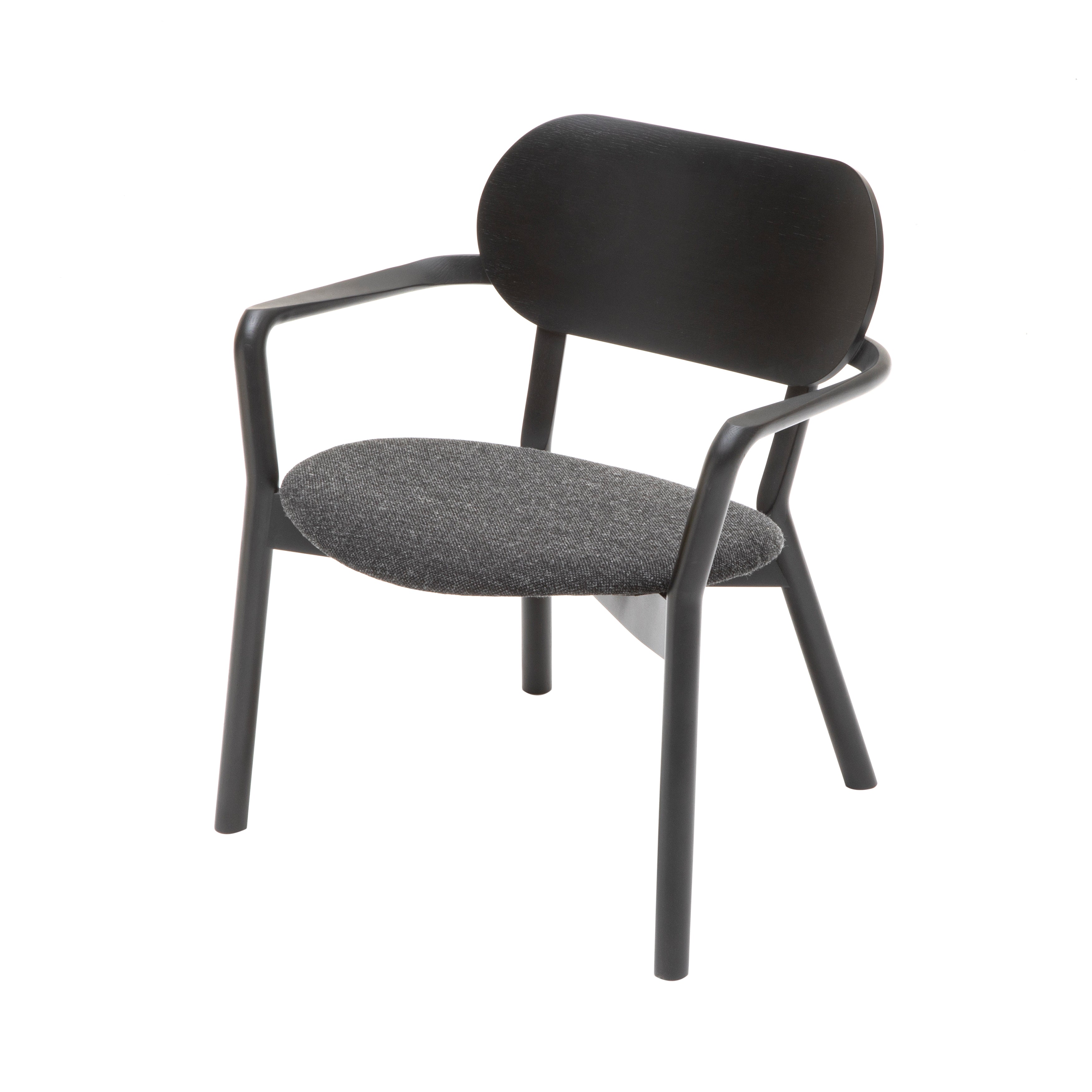 Castor Low Chair: Black Oak + With Pad