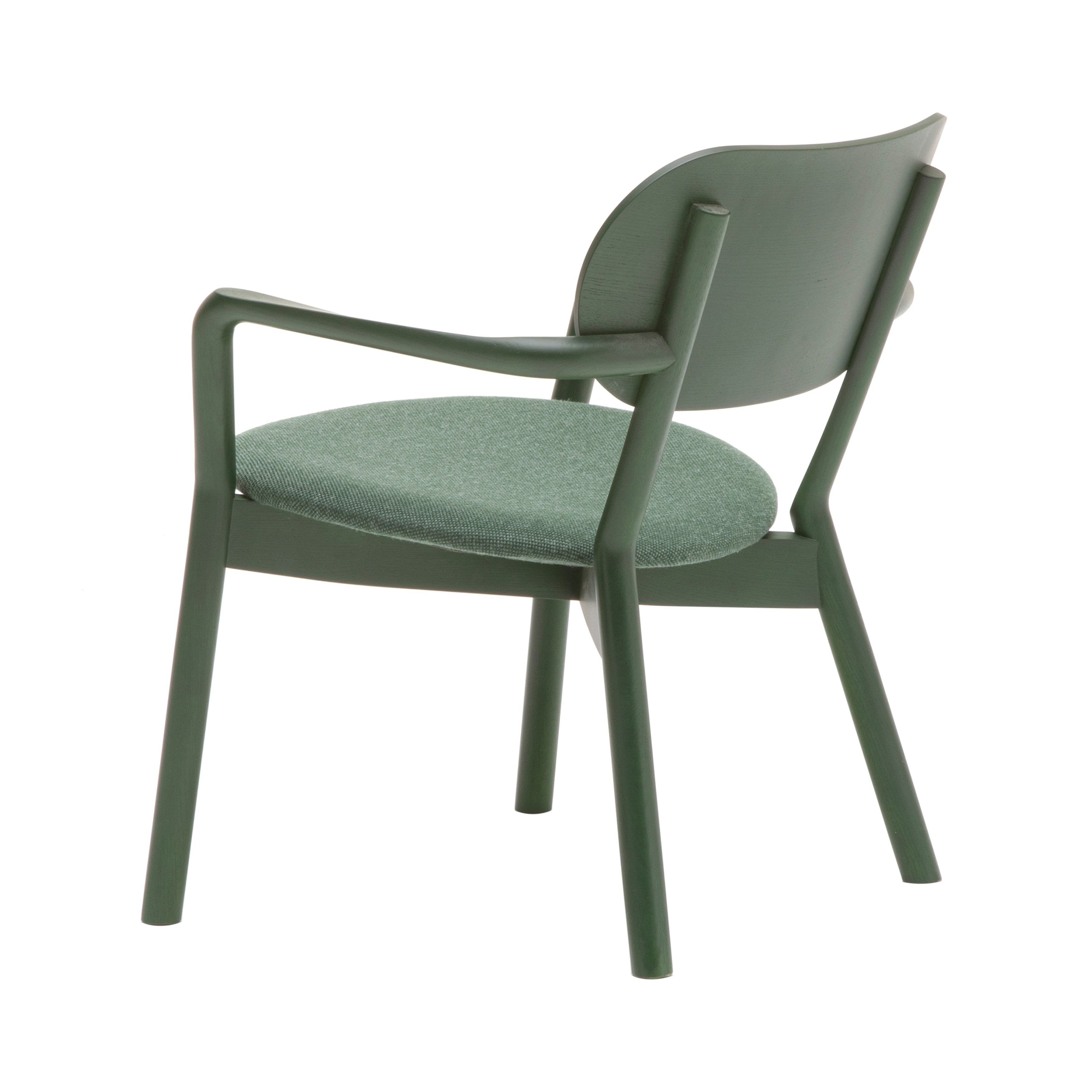 Castor Low Chair: Moss Green Oak + With Pad