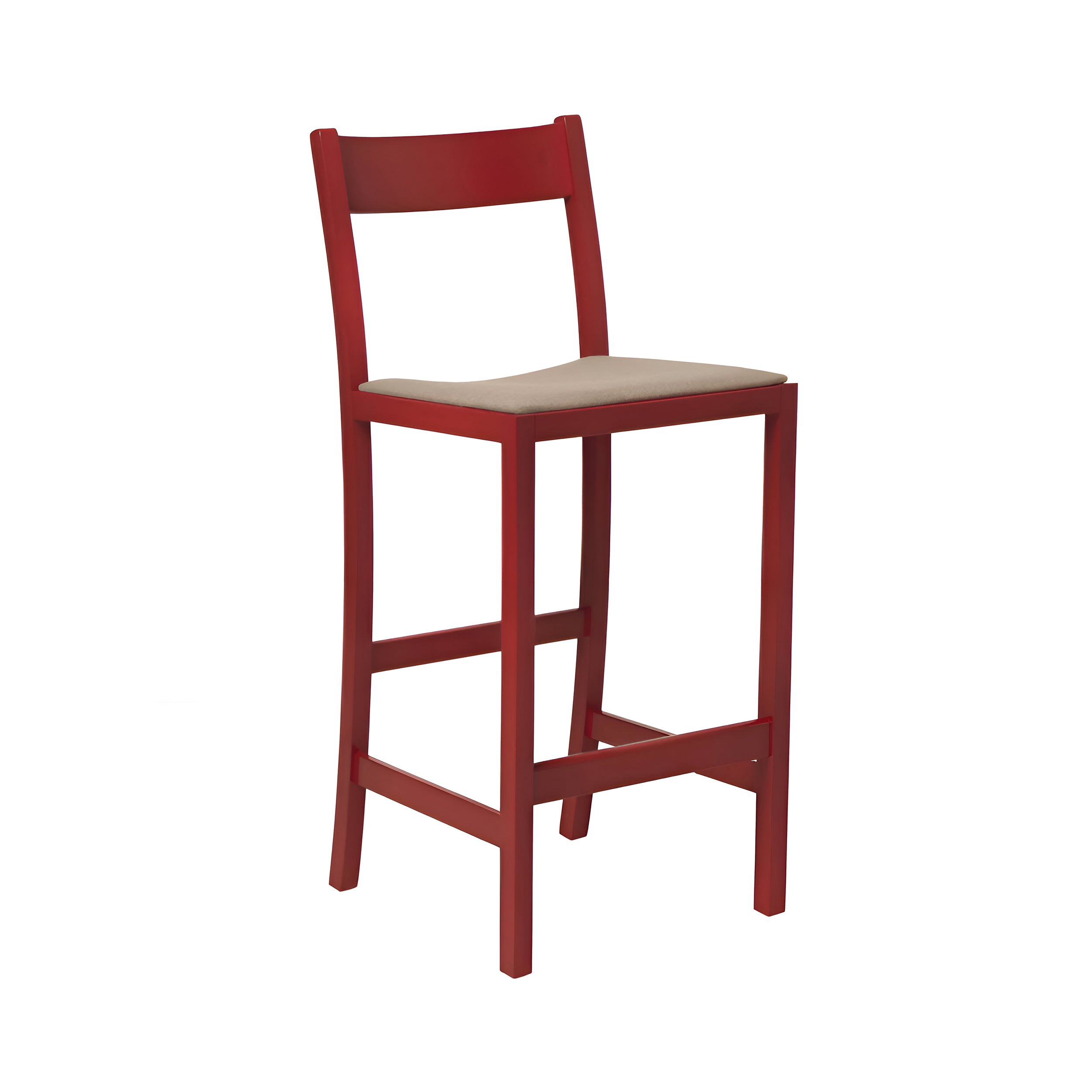 Waiter Bar + Counter Stool Upholstered: Bar + Red Lacqured Beech