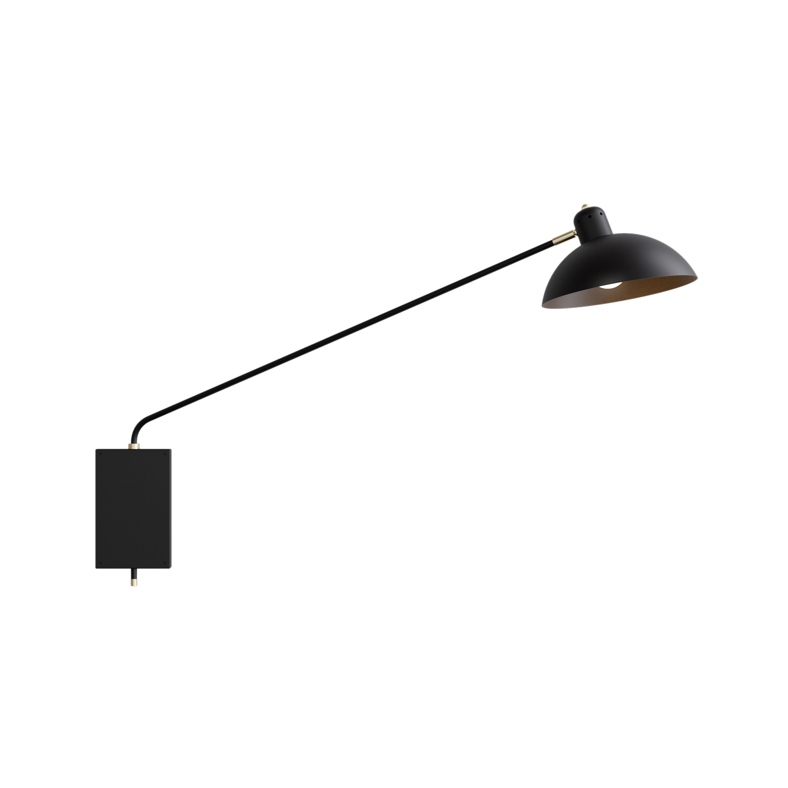 Waldorf Wall Lamp: Black + Brass + Hardwire