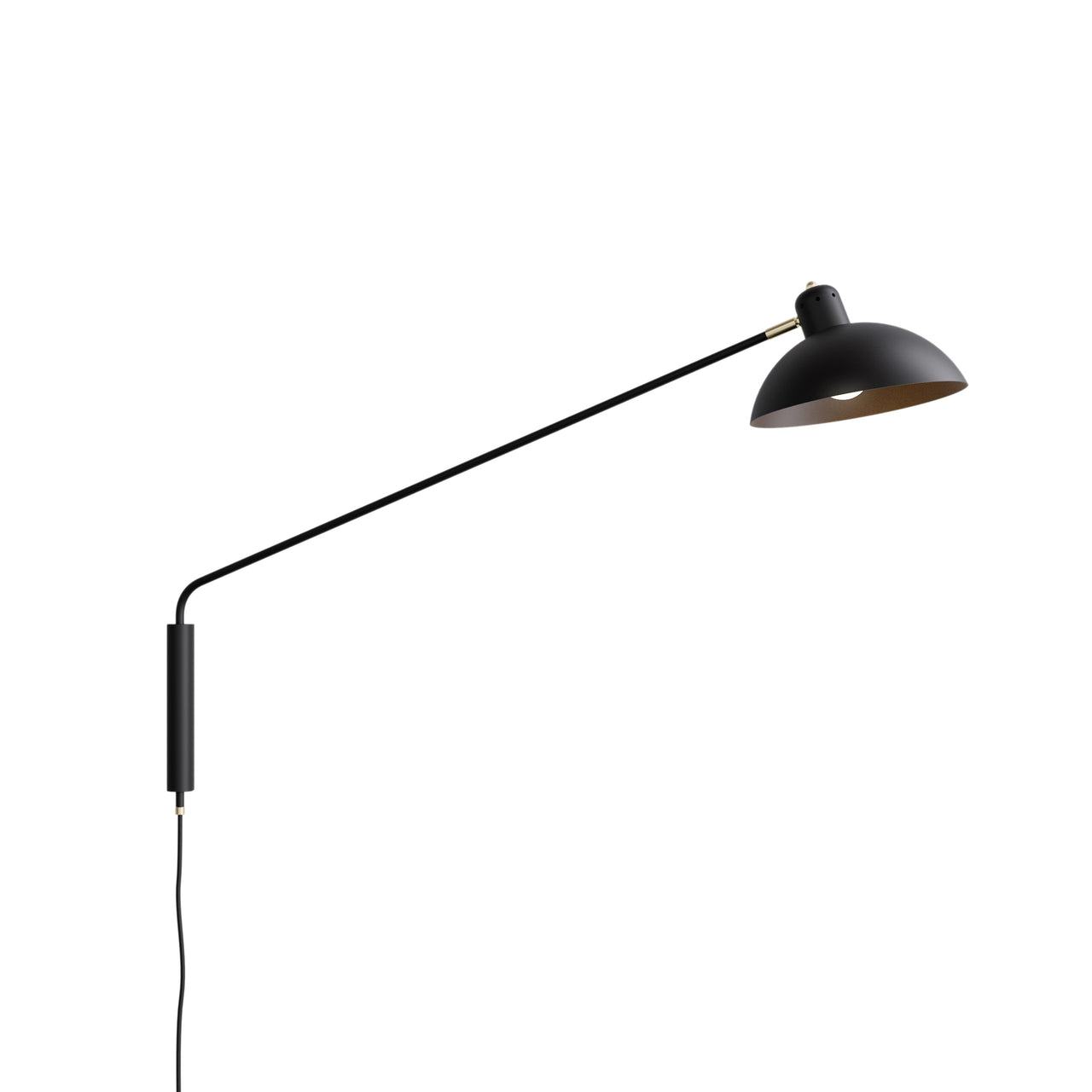 Waldorf Wall Lamp: Black + Brass + Softwire