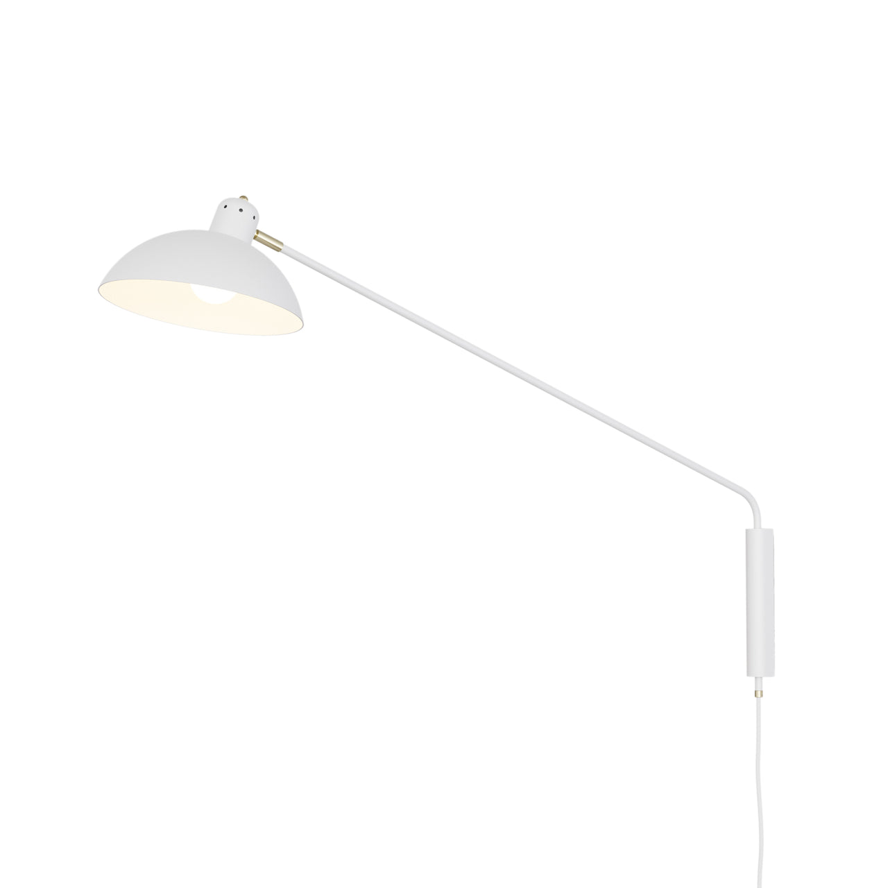 Waldorf Wall Lamp: White + Brass + Softwire