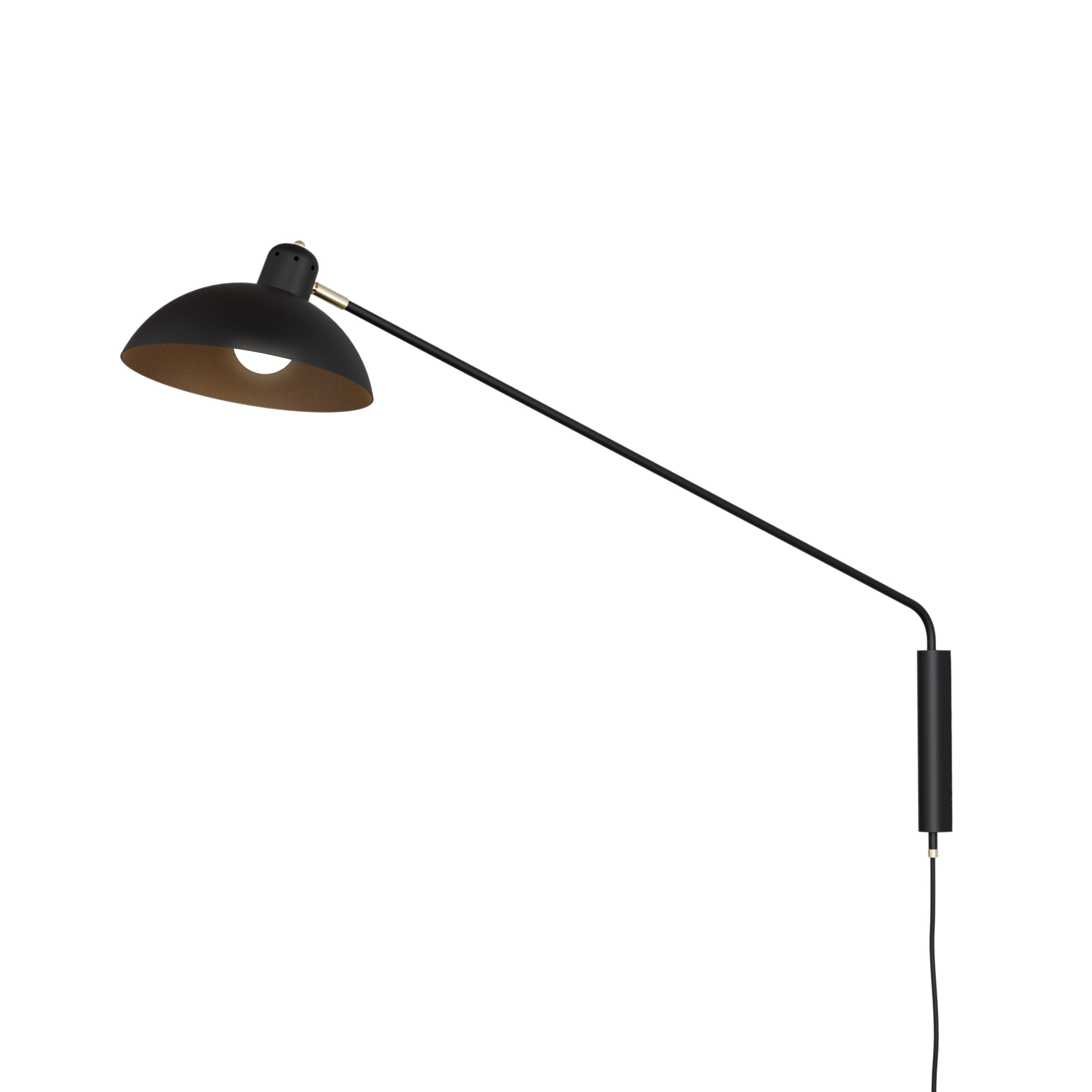 Waldorf Wall Lamp: Black + Brass + Softwire