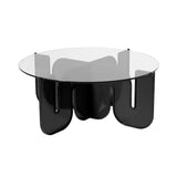 Wave Table: Black + Clear Glass