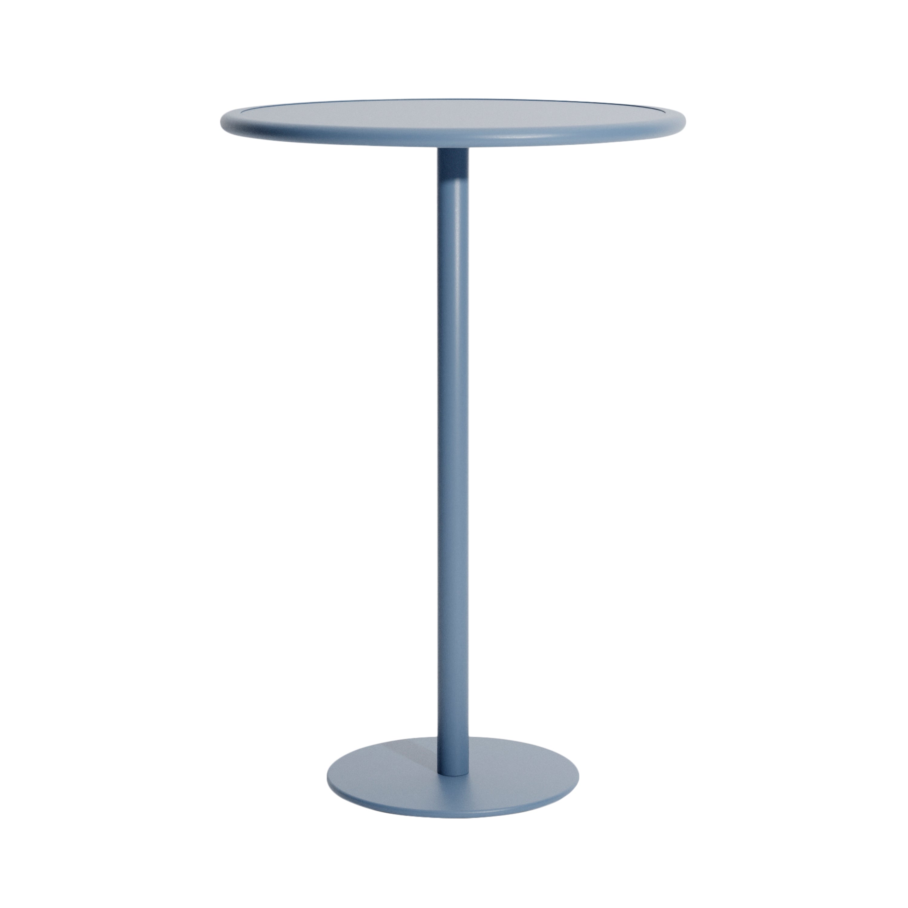 Week-End High Table: Round + Pigeon Blue