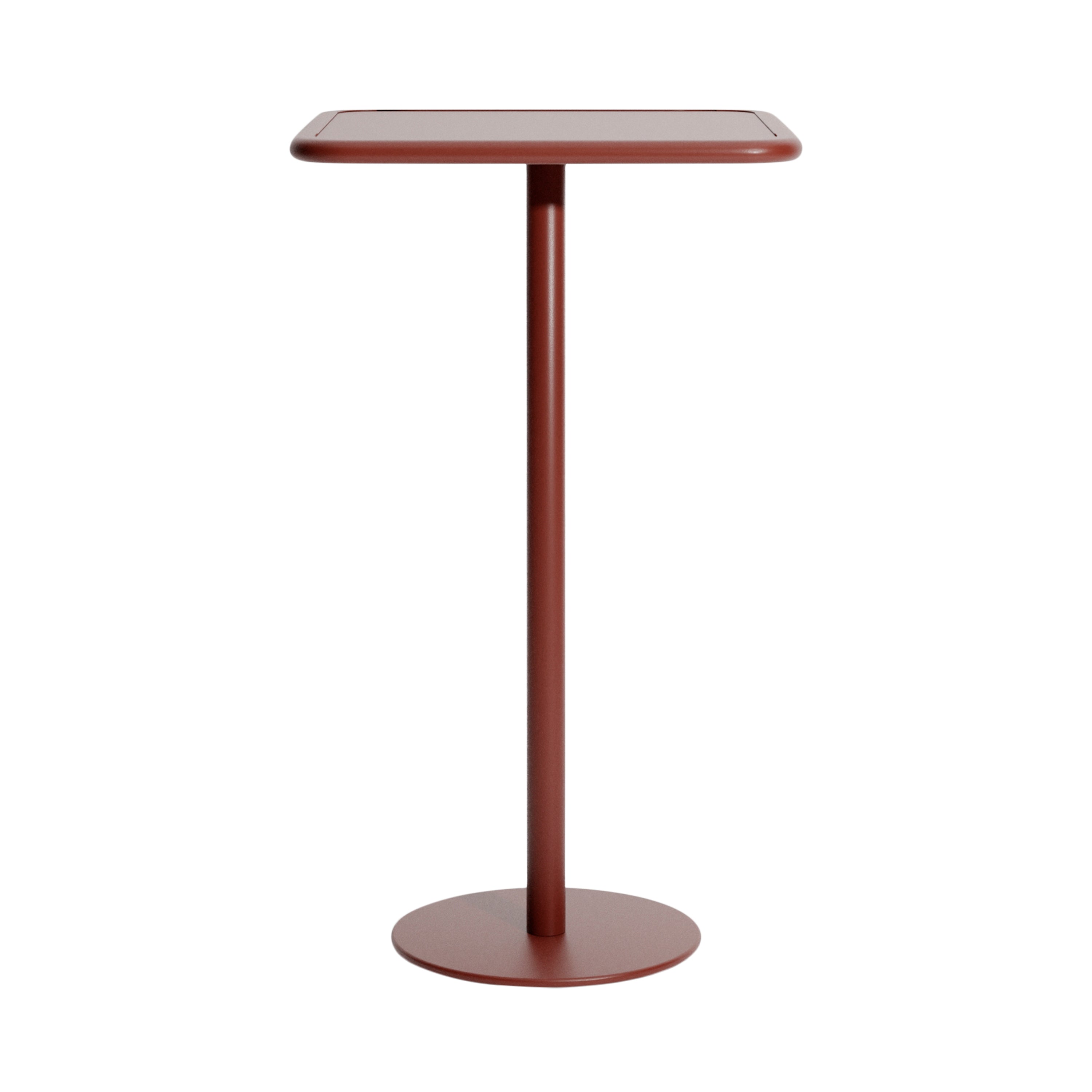 Week-End High Table: Square + Red Brown