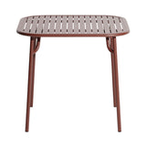 Week-End Square Dining Table with Slats: Brown Red