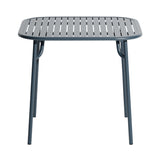 Week-End Square Dining Table with Slats: Grey Blue