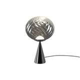 Whirl Cone Fat Table Lamp: Silver + Black