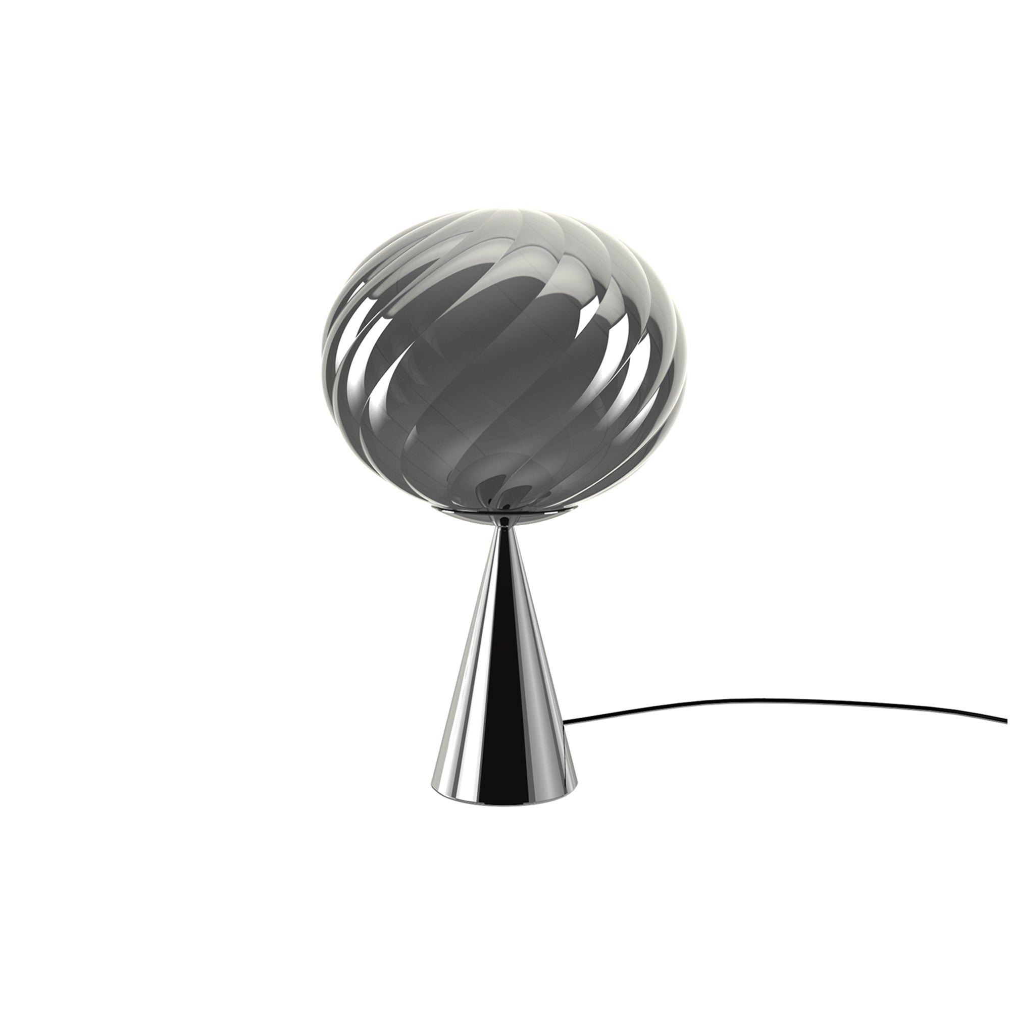 Whirl Cone Fat Table Lamp: Silver + Silver