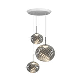 Whirl Trio Round Pendant Lamp: Silver