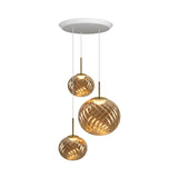 Whirl Trio Round Pendant Lamp: Gold