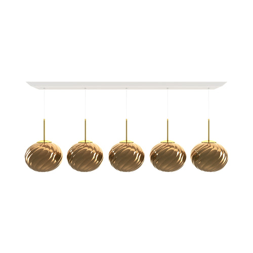 Whirl Linear Pendant Lamp: Gold