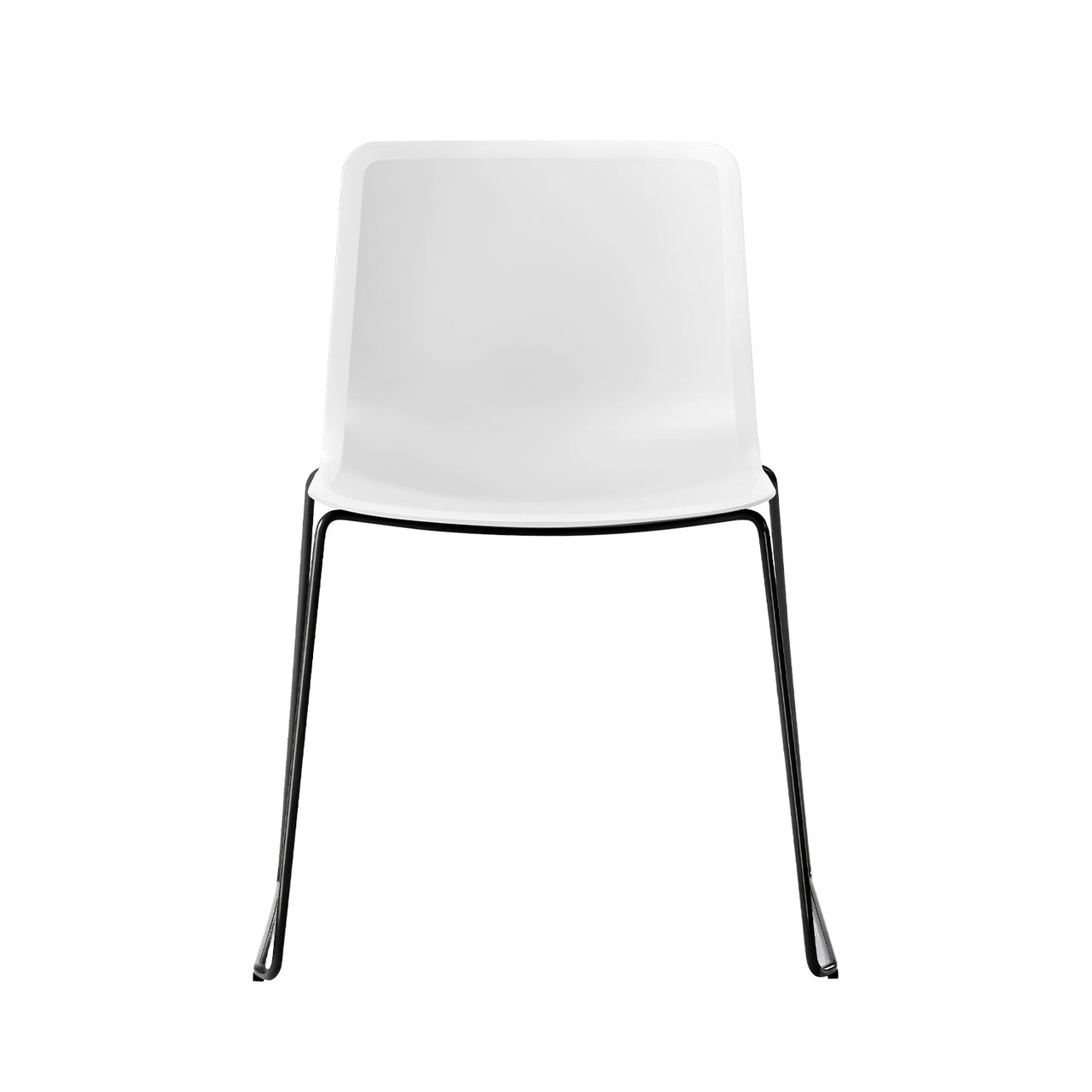 Pato Sledge Chair: Stacking + White + Black