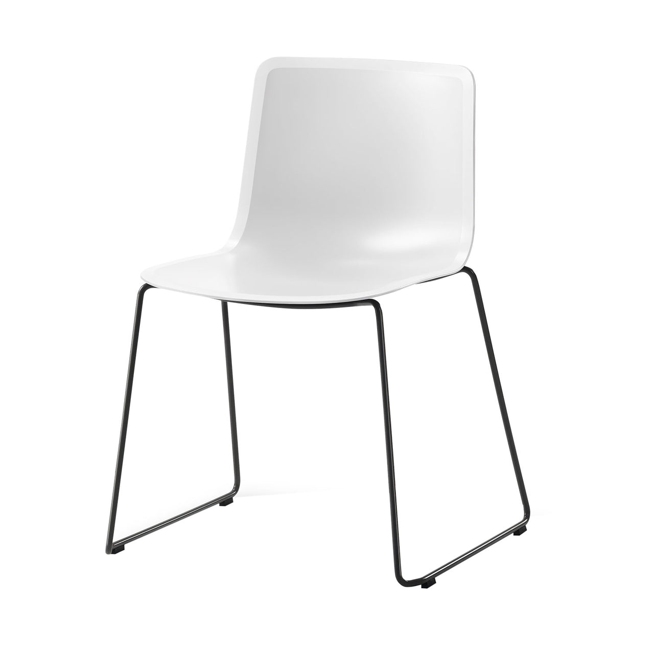 Pato Sledge Chair: Stacking + White + Black