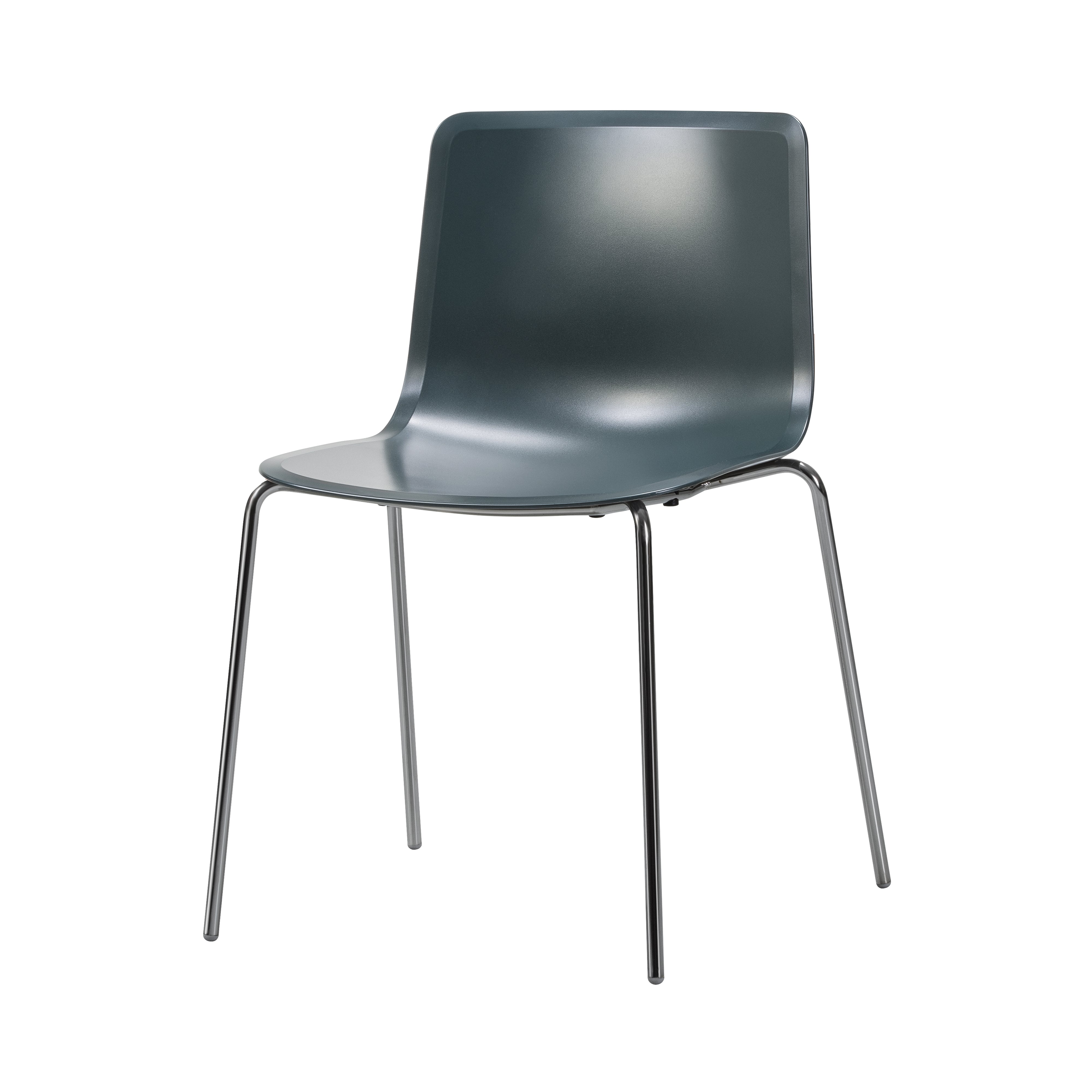 Pato Chair: Stacking + Without Arm + Ancient Green + Chrome