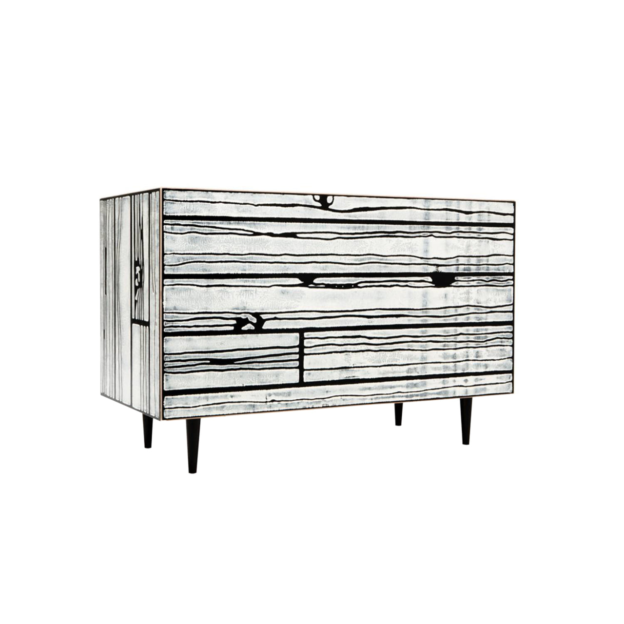 Wrongwood Chest of Drawers: White + Black