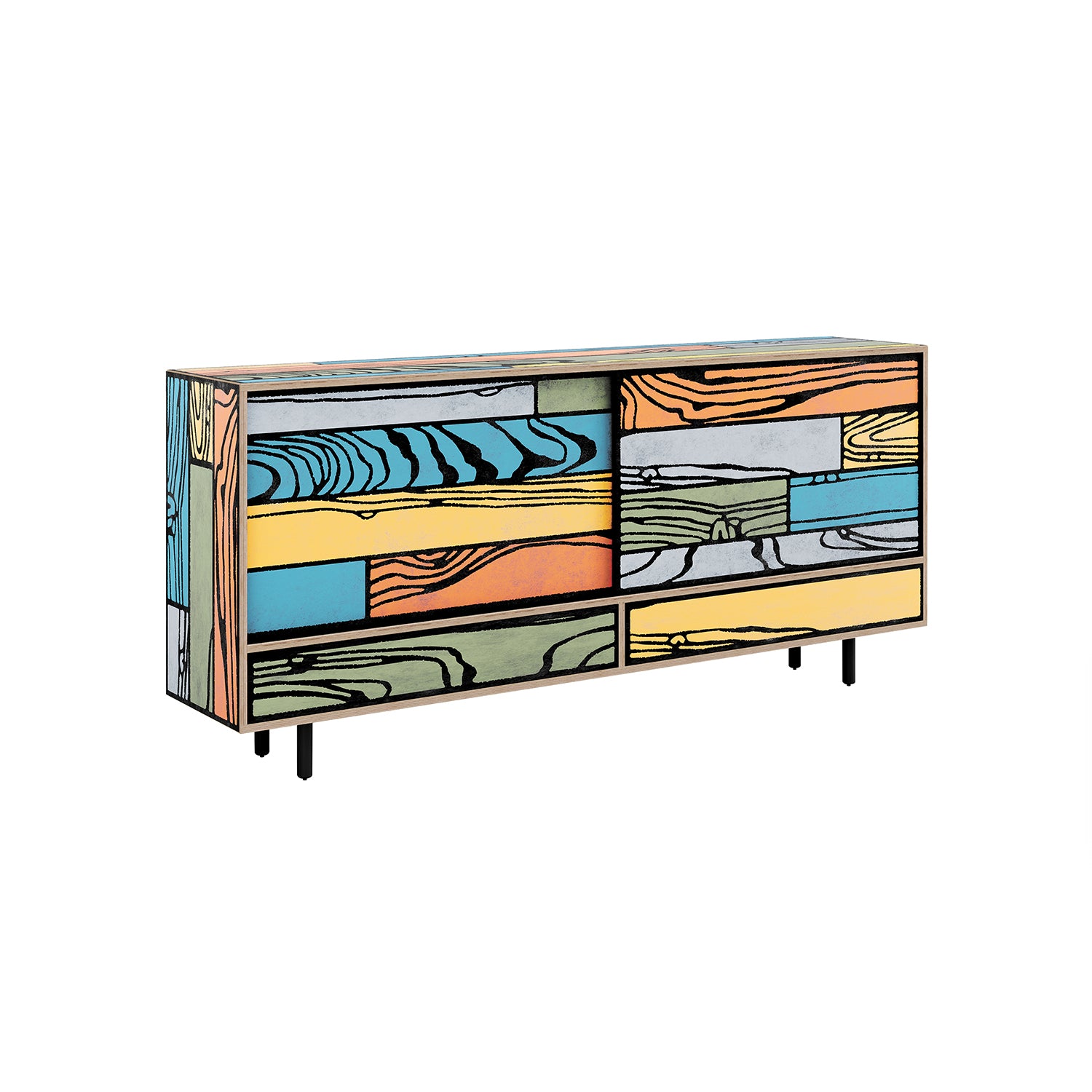 Wrongwoods Credenza: Five Color Palm Springs