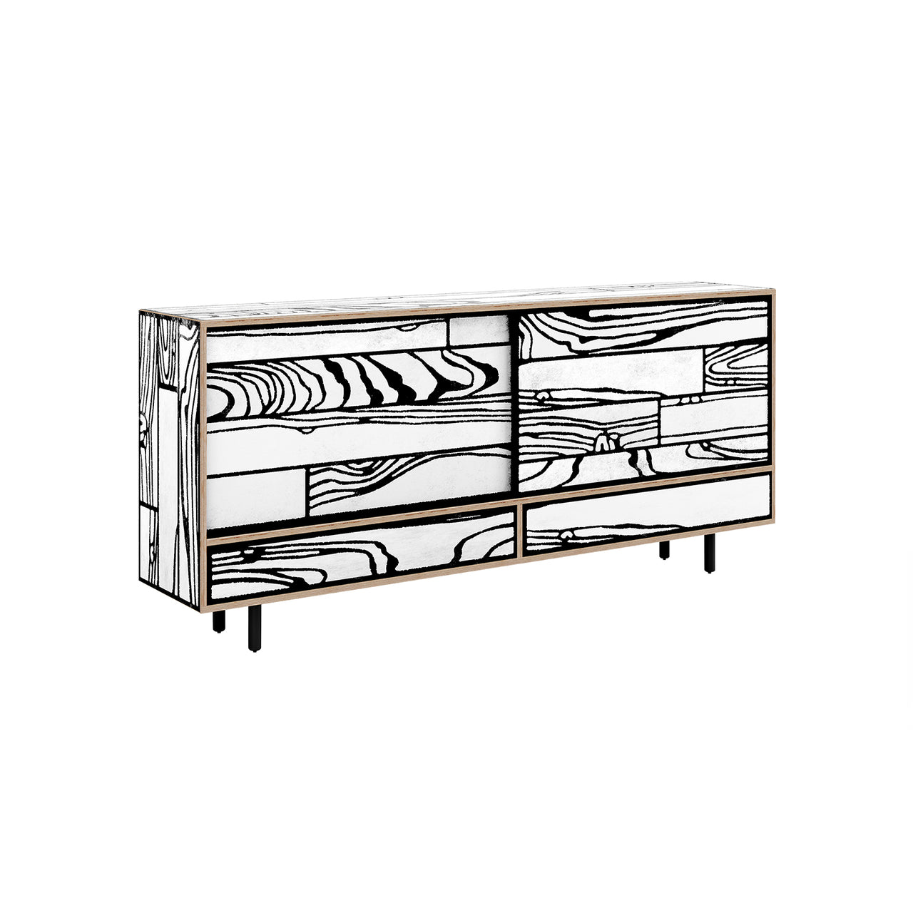 Wrongwoods Credenza: White + Black