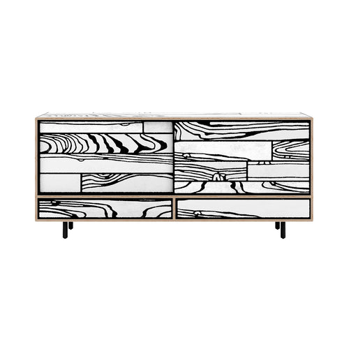 Wrongwoods Credenza: White + Black