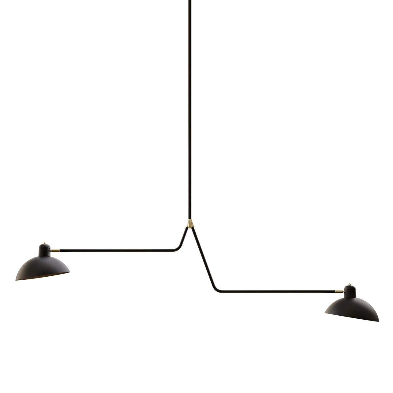 Waldorf Suspension Lamp: Black + Brass