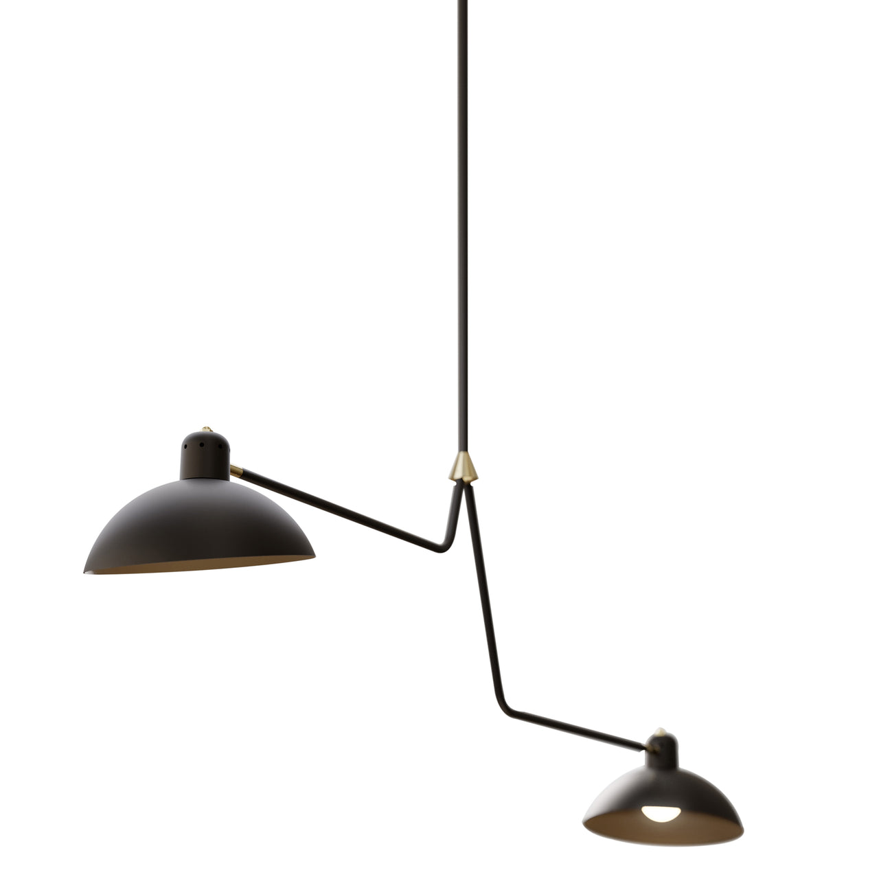 Waldorf Suspension Lamp: Black + Brass
