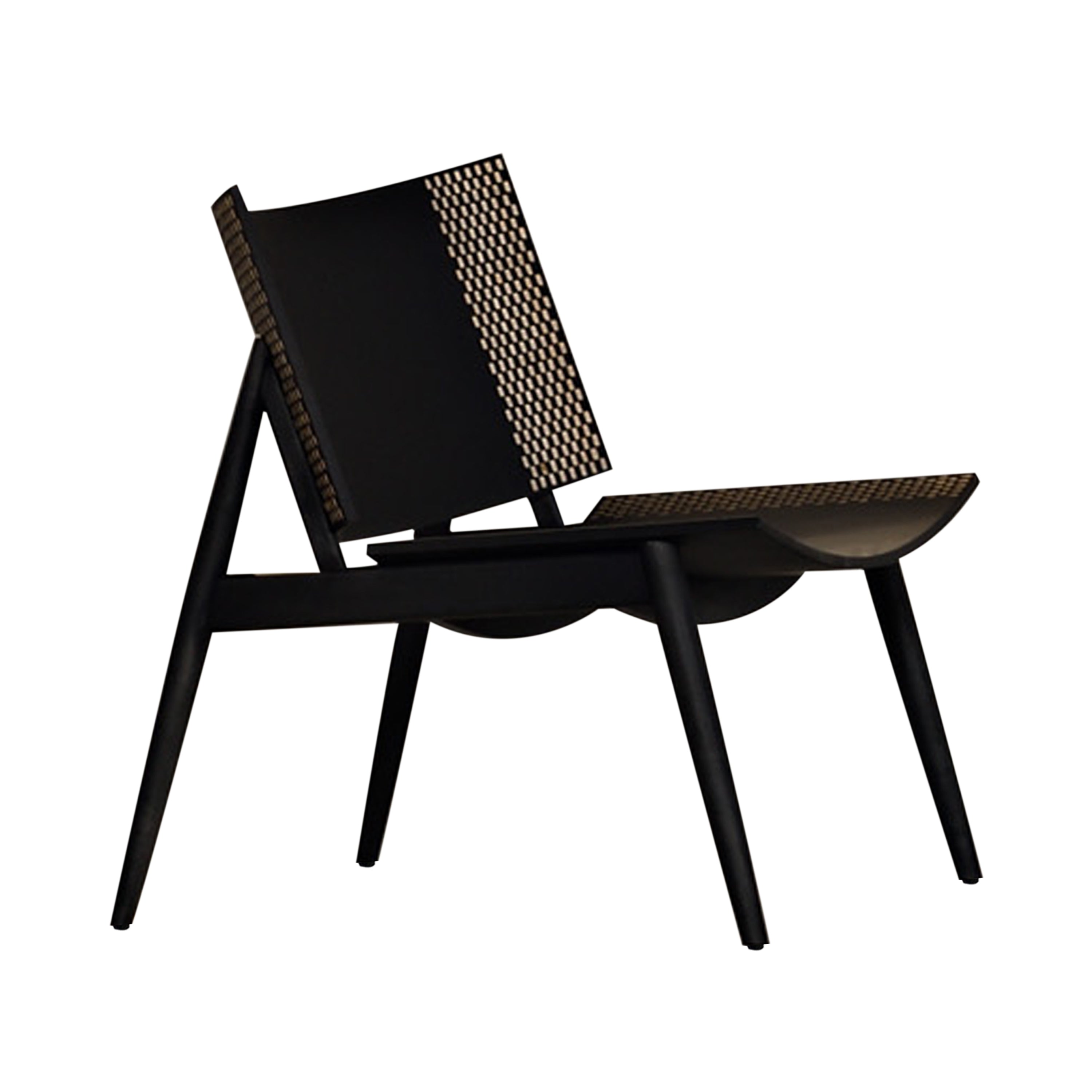 Dama-T Lounge Chair: White + Black + Black Maple