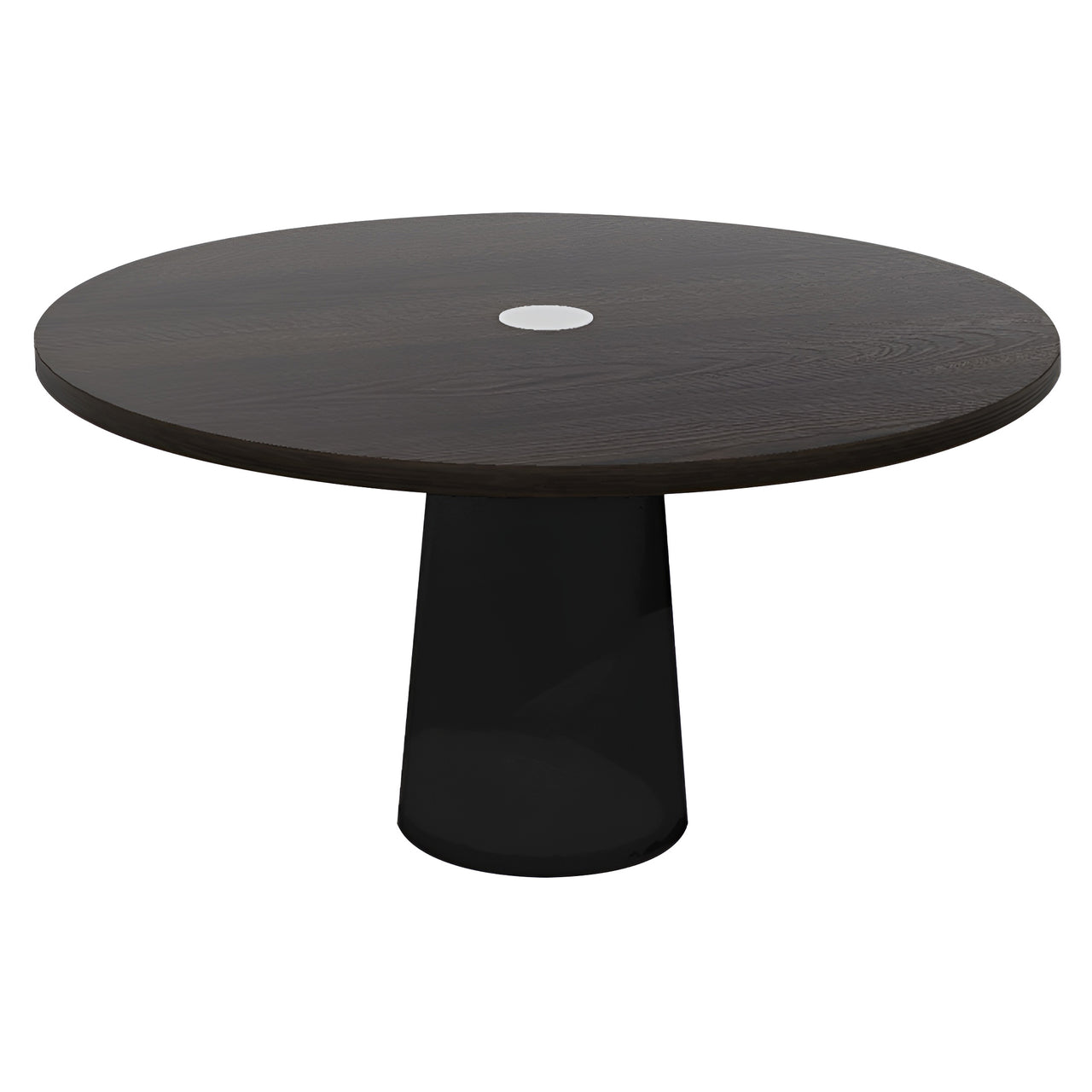 Container Round Table: Large + Cable Feed + Wenge Stained with Hole + Black