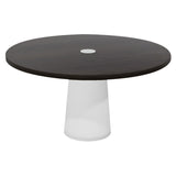 Container Round Table: Large + Cable Feed + Wenge Stained with Hole + White