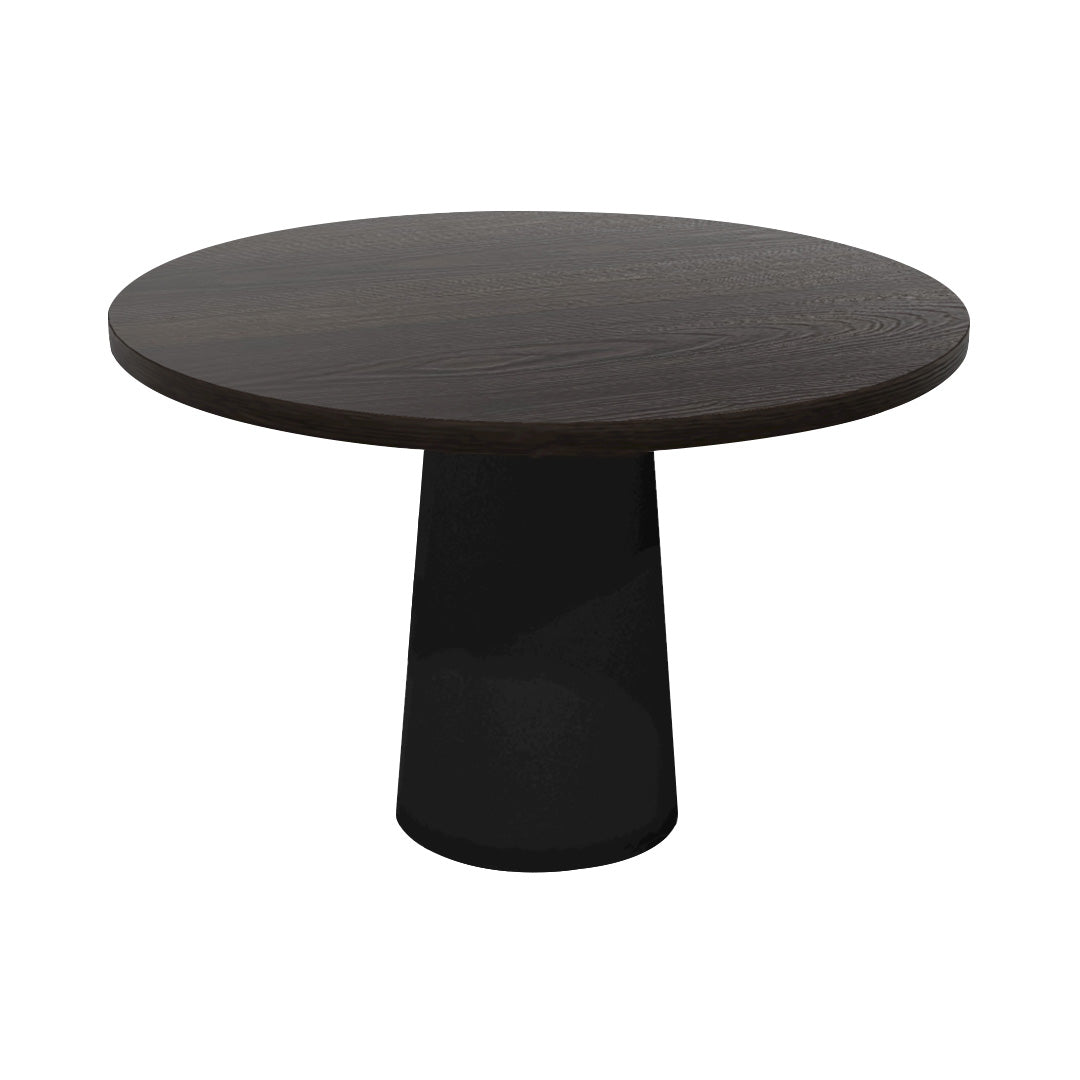 Container Round Table: Medium + Cable Feed + Wenge Stained + Black