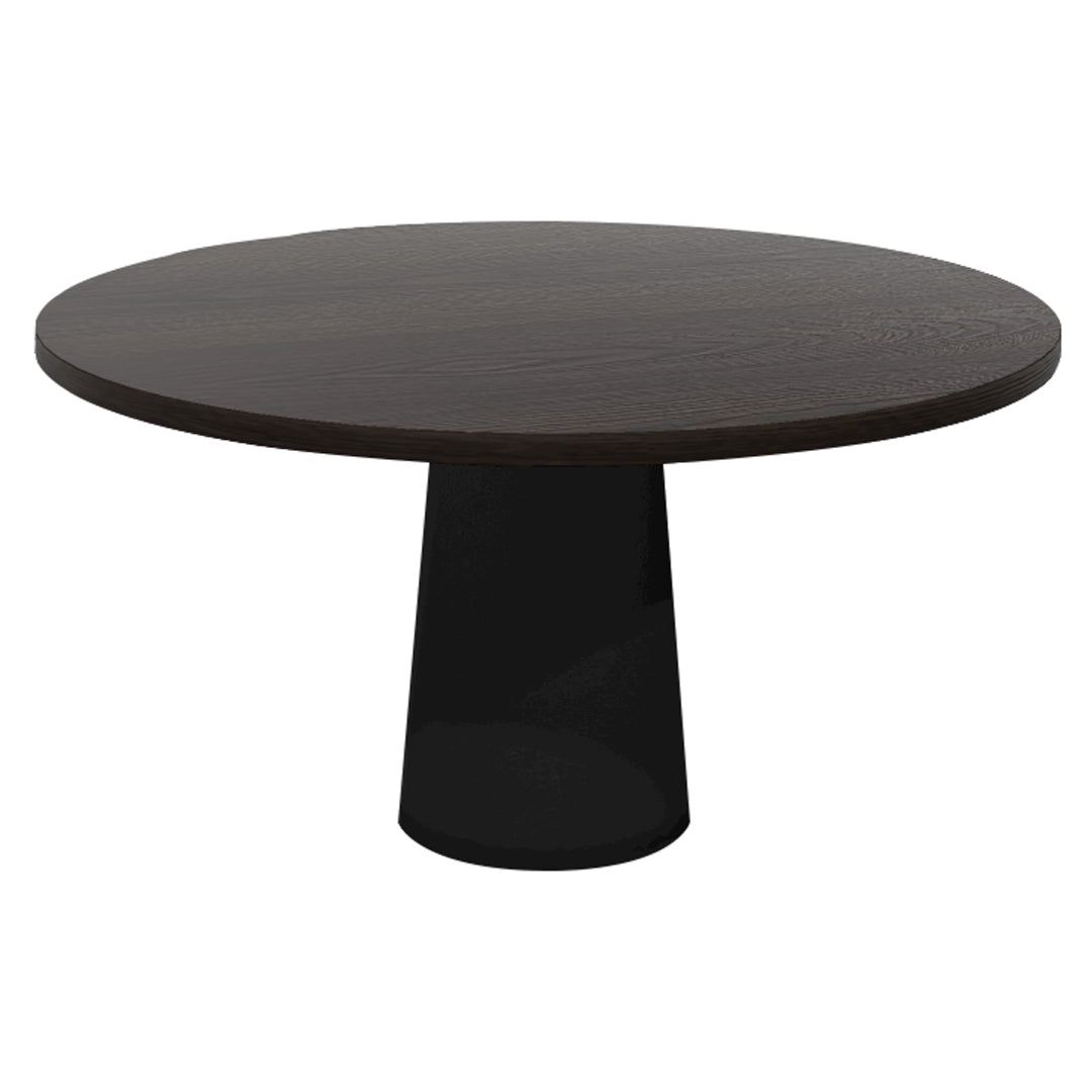 Container Round Table: Large + Cable Feed + Wenge Stained + Black