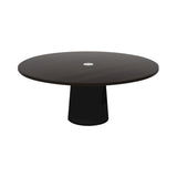 Container Round Table: XXL + Cable Feed + Wenge Stained with Hole + Black