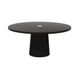 Container Round Table: Extra Large + Cable Feed + Wenge Stained with Hole + Black