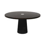Container Round Table: Large + Wenge Stained with Hole + Black