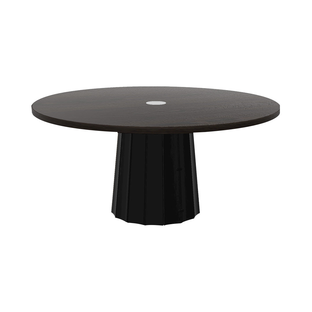 Container Round Table: Extra Large + Bodhi Cover + Wenge Stained with Hole + Black