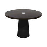 Container Round Table: Medium + Cable Feed + Wenge Stained with Hole + Black