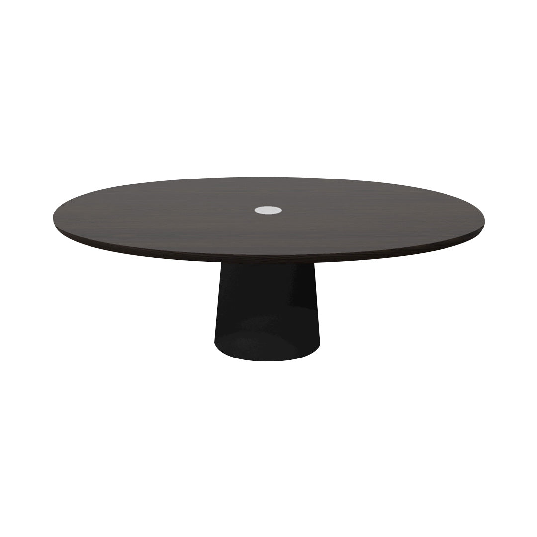 Container Oval Table: Small + Wenge Stained with Hole + Black