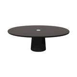 Container Oval Table: Small + Wenge Stained with Hole + Black