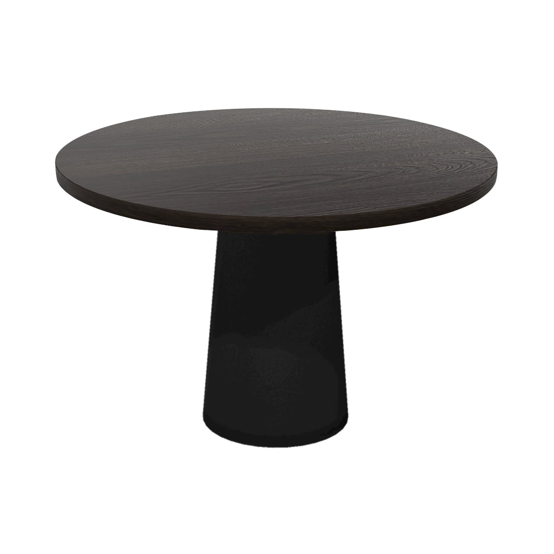 Container Round Table: Medium + Cable Feed + Wenge Stained + Black