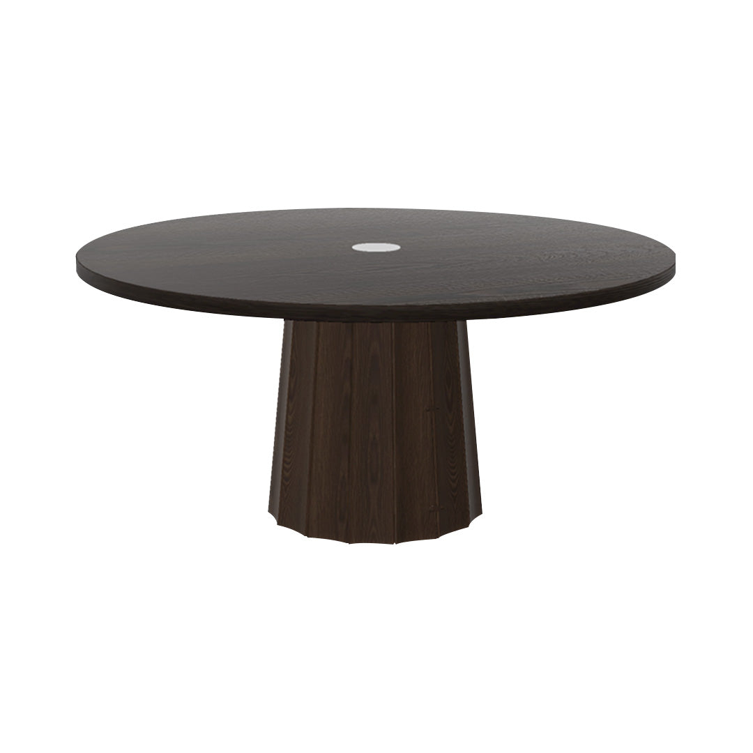Container Round Table: Extra Large + Bodhi Cover + Wenge Stained with Hole + Cinnamon