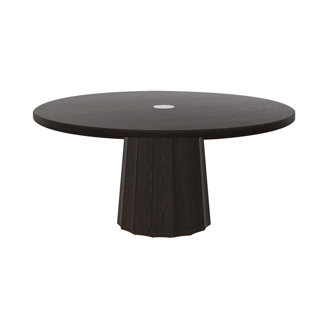 Container Round Table: Extra Large + Bodhi Cover + Wenge Stained with Hole + Grey