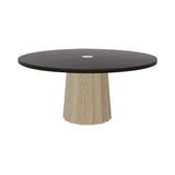 Container Round Table: Extra Large + Bodhi Cover + Wenge Stained with Hole + White Wash