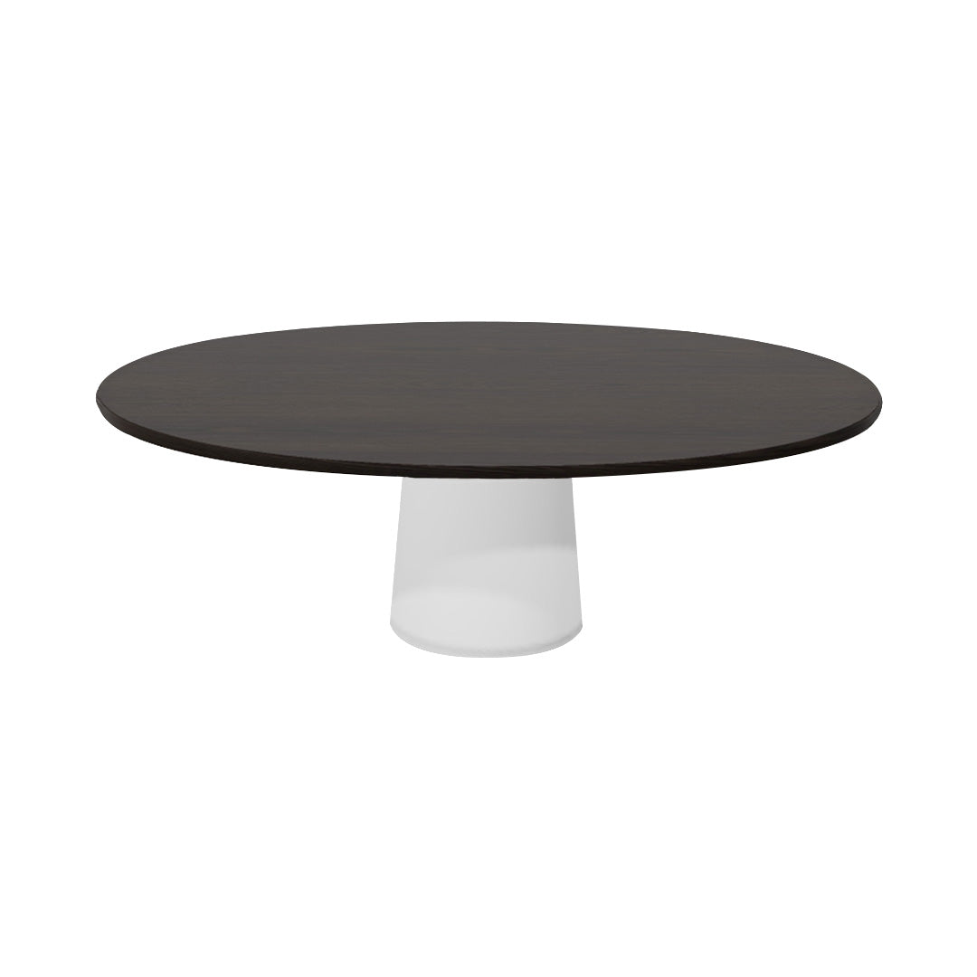Container Oval Table: Small + Wenge Stained + White