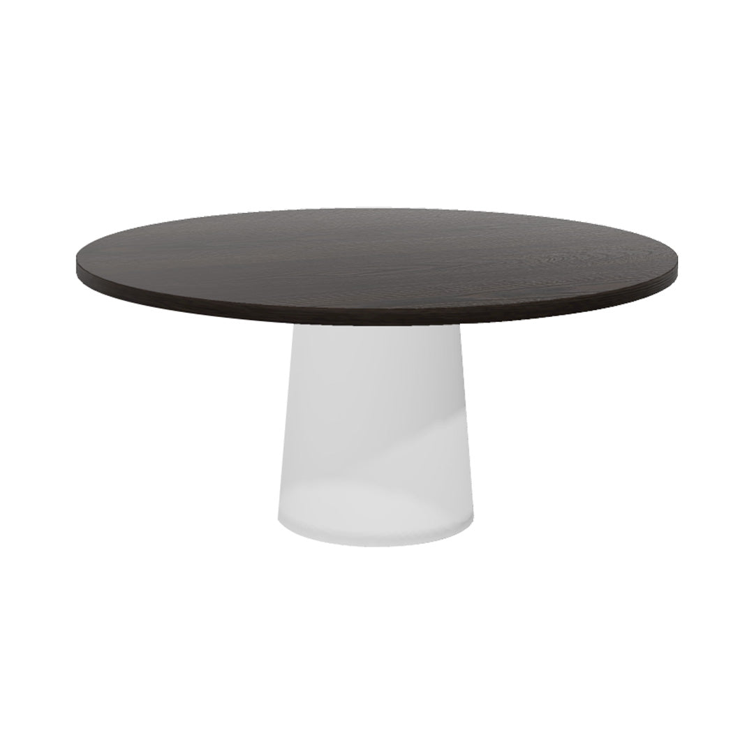 Container Round Table: Extra Large + Cable Feed + Wenge Stained + White