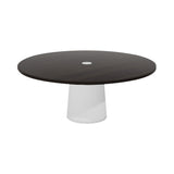 Container Round Table: XXL + Cable Feed + Wenge Stained with Hole + White