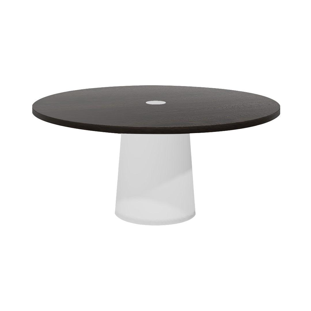 Container Round Table: Extra Large + Wenge Stained with Hole + White