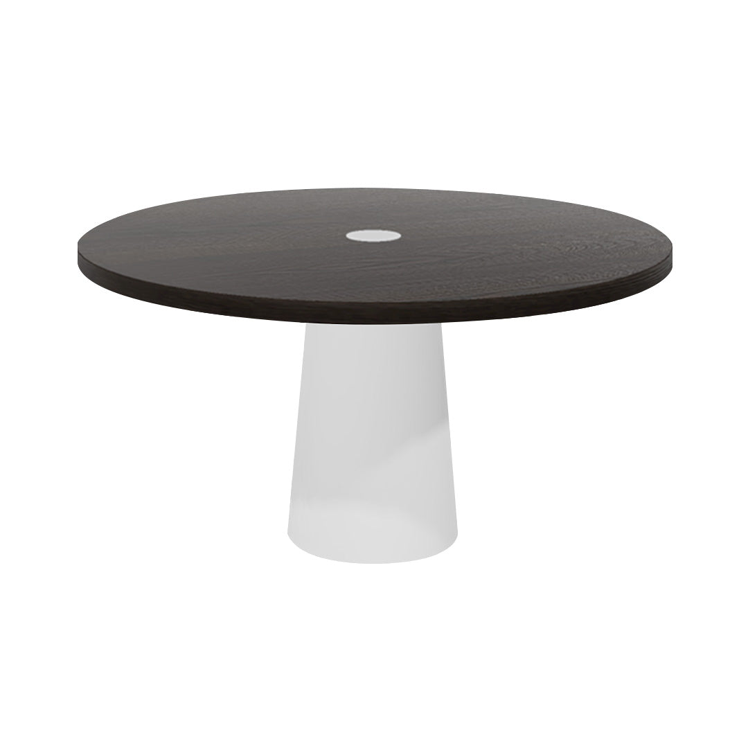 Container Round Table: Large + Wenge Stained with Hole + White