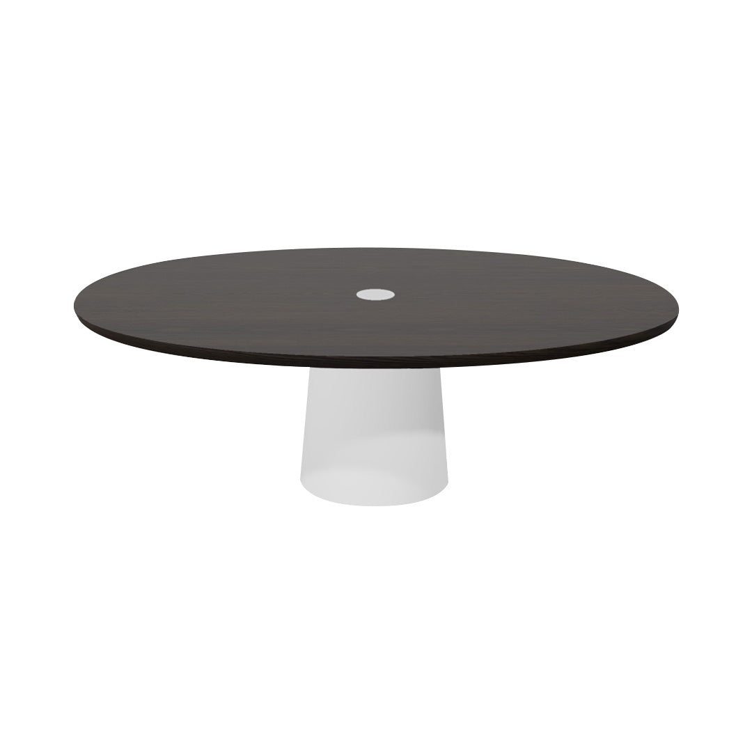 Container Oval Table: Small + Wenge Stained with Hole + White
