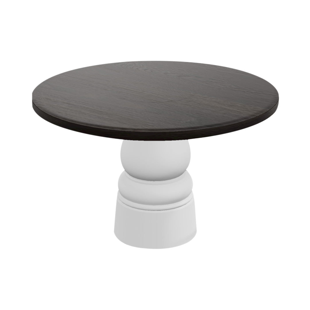 Container Round Table: Large + New Antiques + Wenge Stained + White