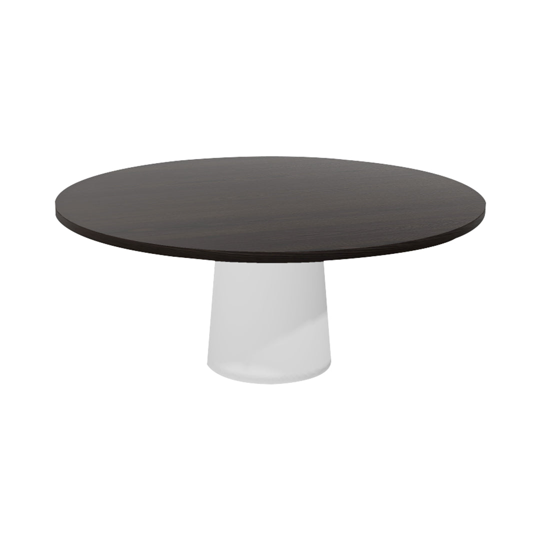 Container Round Table: XXL + Cable Feed + Wenge Stained + White